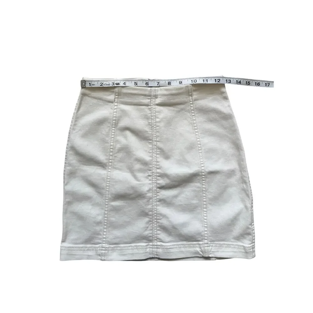 Free People White Denim Mini Skirt - Size 4